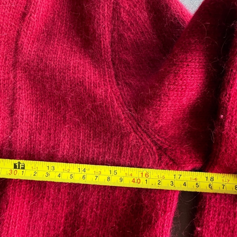 Marina Luna Red Ruffled Cardigan Size Small - Picture 9 of 11
